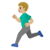 man running, medium-light skin tone